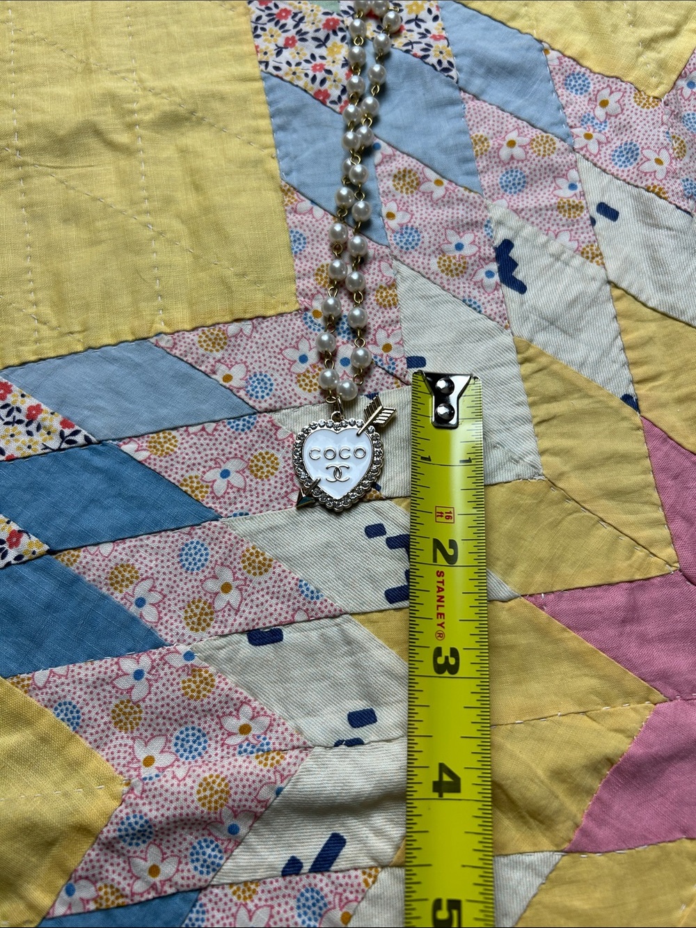 Authentic Designer Charm from a Zipper Pull on a Repurposed, Faux Pearl Chain - Picture 13 of 16